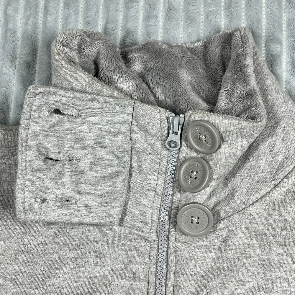 North Face Caroluna Quilted Fleece Lined Jacket Women's S Gray Warm Comfort Prep